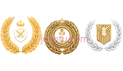 徽章,金色花环,金色盾牌,银色花环,白色, PNG