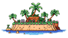 岛屿,像素,绿色,棕色,蓝色PNG