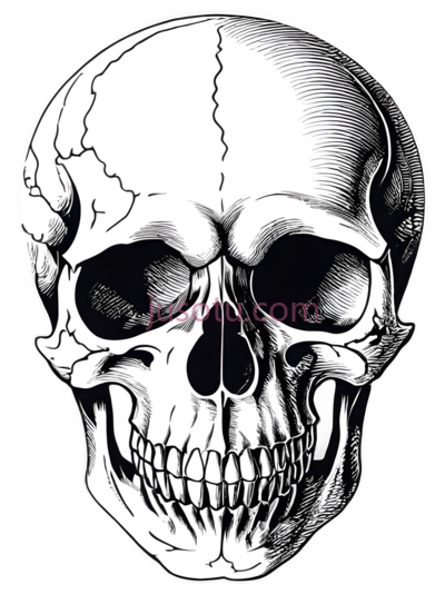 头骨,素描,黑白, PNG