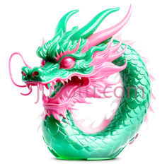 龙,卡通,绿色,粉色PNG
