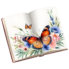 蝴蝶,水彩画,橙色PNG