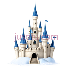 城堡,卡通,白色,蓝色PNG