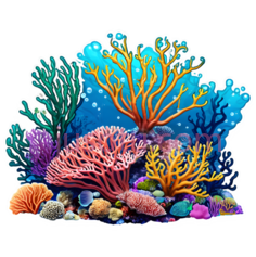 海底珊瑚礁,卡通PNG