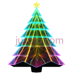 圣诞树,霓虹PNG