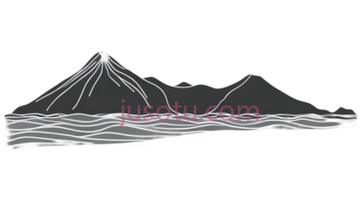 山脉,线条勾勒,白色, PNG