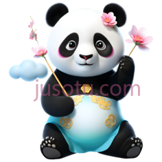 熊猫,卡通,黑白PNG