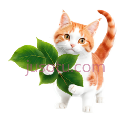 猫,卡通,橘白相间PNG