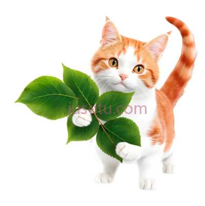 猫,卡通,橘白相间, PNG