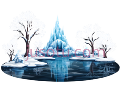 冰雪宫殿,卡通,蓝色PNG