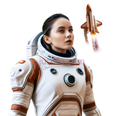宇航服,白色, 红色, PNG