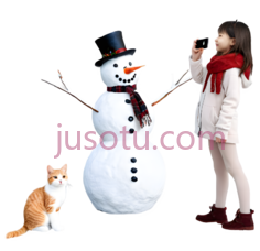 白色,雪人,橙色,白色,猫, PNG