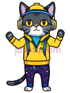 猫,卡通,黄色, 蓝色PNG