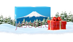 富士山,蓝天,雪景,礼品盒PNG