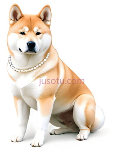 柴犬,佩戴珍珠项链,黄色,白色, PNG