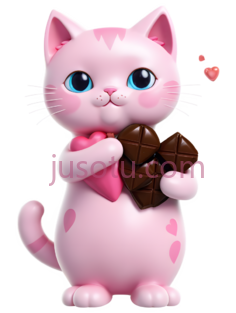 卡通猫,可爱,粉色PNG