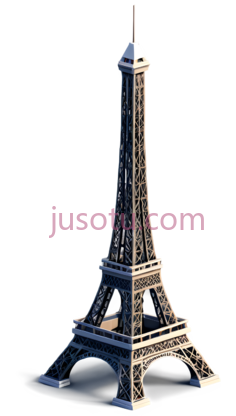 埃菲尔铁塔,现代3D,银色PNG
