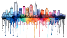 城市天际线,多彩PNG