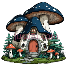 小屋,蘑菇,森林PNG