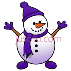 雪人,卡通,白色, 紫色, 橙色PNG
