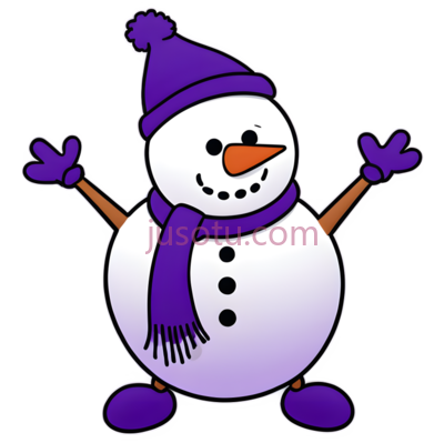 雪人,卡通,白色, 紫色, 橙色, PNG