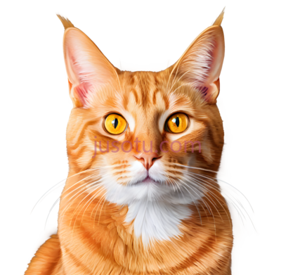 猫,竖立耳朵,橘色, PNG