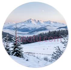 雪景,自然风光,白色,蓝色,粉色PNG