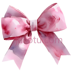 蝴蝶结,水彩画,粉色PNG