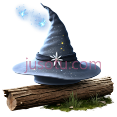 魔法帽,卡通,蓝色PNG