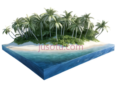 岛屿,3D,绿色,蓝色, PNG