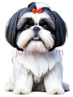 狗,有蝴蝶结的宠物犬,白色,黑色PNG