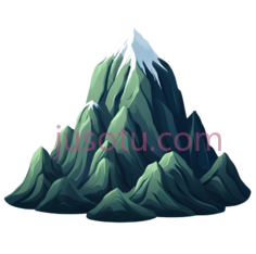 山峰,卡通,绿色,白色PNG