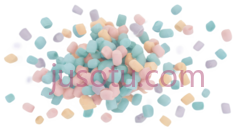 棉花糖,散落,蓝色,粉色,黄色PNG