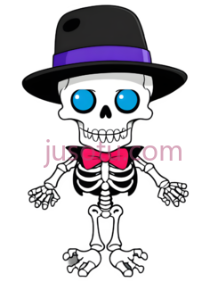 骷髅,卡通,白色,黑色,紫色,粉色PNG