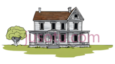 房屋,卡通,白色,棕色,绿色PNG