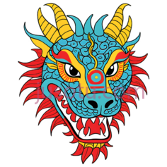 龙,卡通,蓝色,黄色,红色PNG