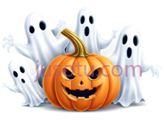 南瓜,幽灵,卡通,橙色,白色PNG