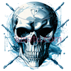 骷髅,抽象,蓝色,白色PNG