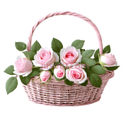 花篮,编织,粉色, PNG