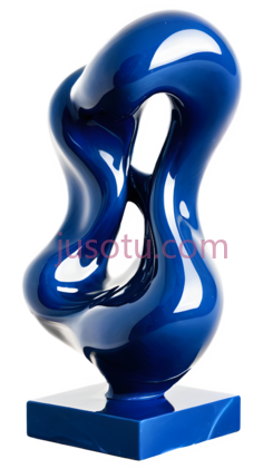 雕塑,现代抽象,蓝色PNG