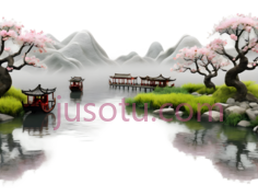 山水画,水墨画,黑白为主PNG