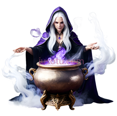 女巫,神秘,紫色, PNG