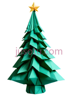 圣诞树,折纸,绿色PNG