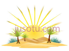 沙漠,卡通,黄色PNG