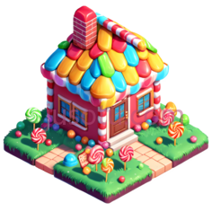 糖果屋,卡通,多彩PNG