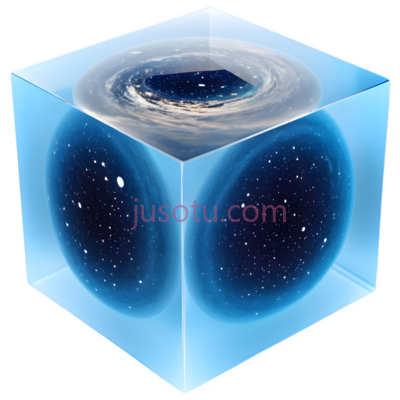 宇宙立方体,科幻,蓝色, PNG