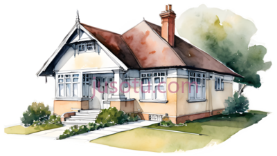 房子,水彩画,浅黄色, PNG