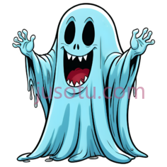 幽灵,卡通,蓝色PNG