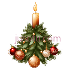 圣诞树,插画,绿色, 红色, 金色PNG