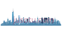 城市天际线,现代抽象,蓝色,紫色PNG