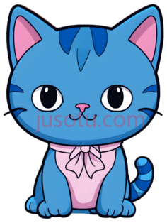 卡通猫,可爱,蓝色,粉色PNG